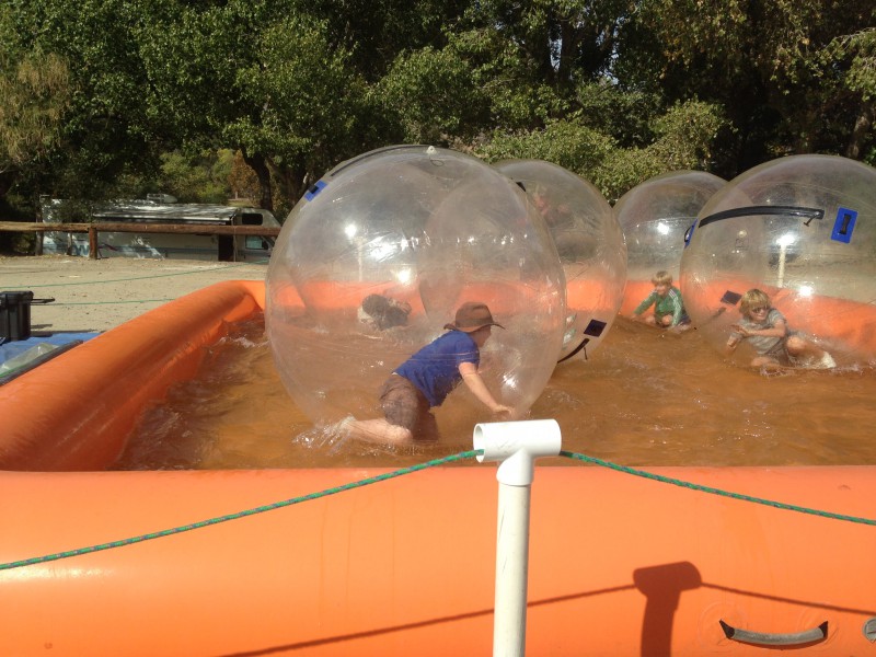 Pool Fun with bubble suits