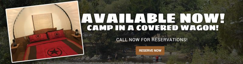 Available Now! Camp in a covered Wagon